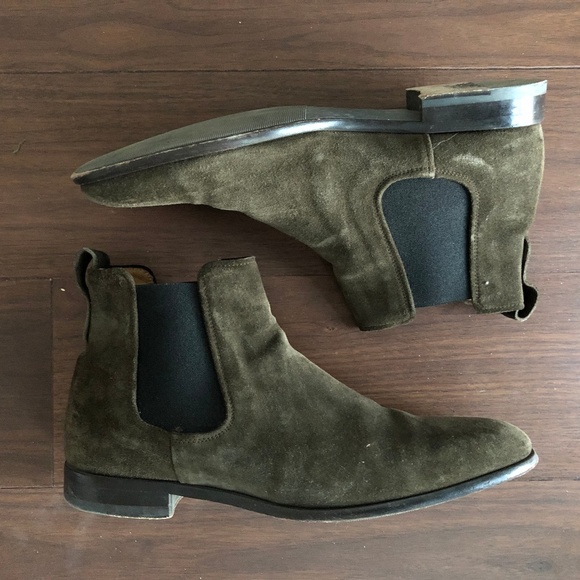 mens green suede chelsea boots